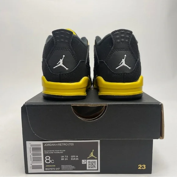Nike Air Jordan 4 Retro TD “Thunder/Tour Yellow” 2023 - Picture 4 of 4
